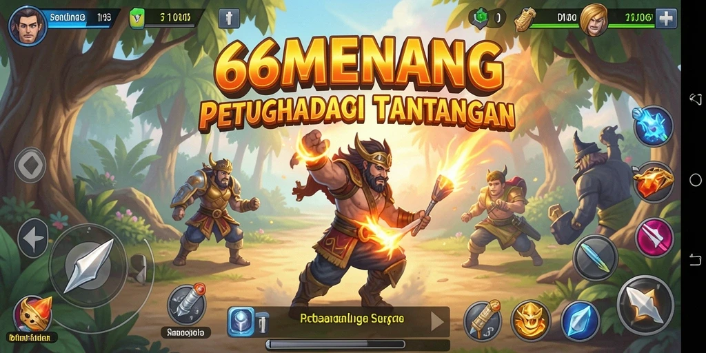 Tampilan gameplay menegangkan di 66MENANG saat menjelajahi dunia petualangan.