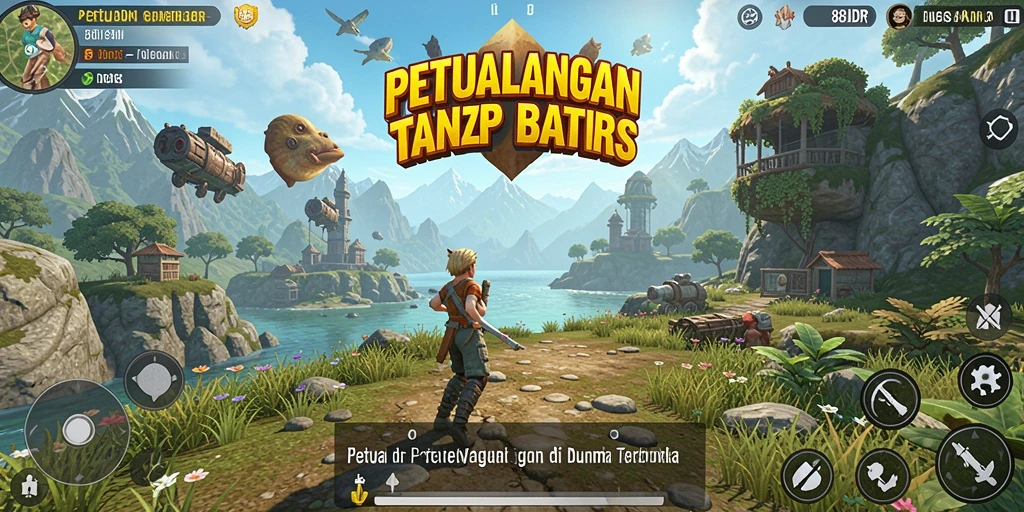 Screenshot gameplay <strong>88IDR</strong> menunjukkan petualangan seru di lingkungan luas.