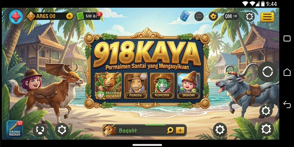 Screenshot menunjukkan gameplay seru di 918KAYA dengan grafis cerah.