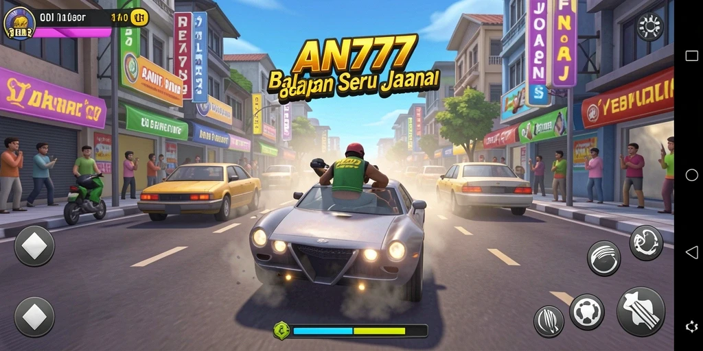 Tampilan seru gameplay balapan AN777 di lintasan yang menantang.