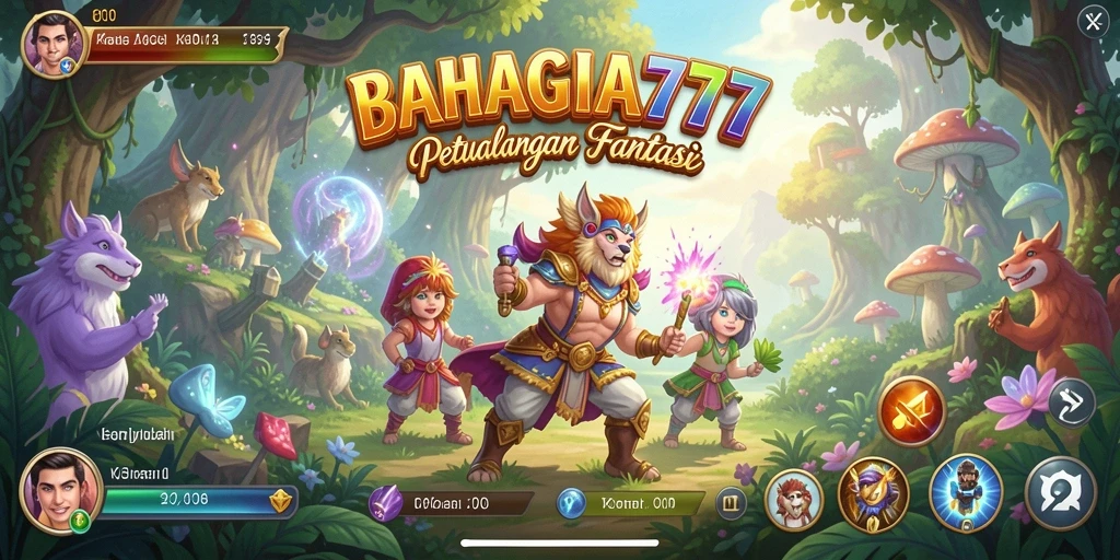 Tangkapan layar BAHAGIA777 menampilkan pertempuran epik dalam dunia fantasi.