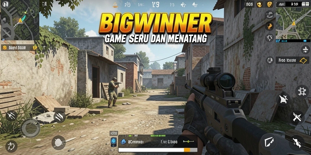 Tampilan gameplay menarik dari BIGWINNER dengan aksi FPS yang mendebarkan.