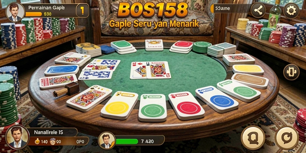 Screenshot gameplay seru dari BOS138 yang menggambarkan keseruan Gaple.