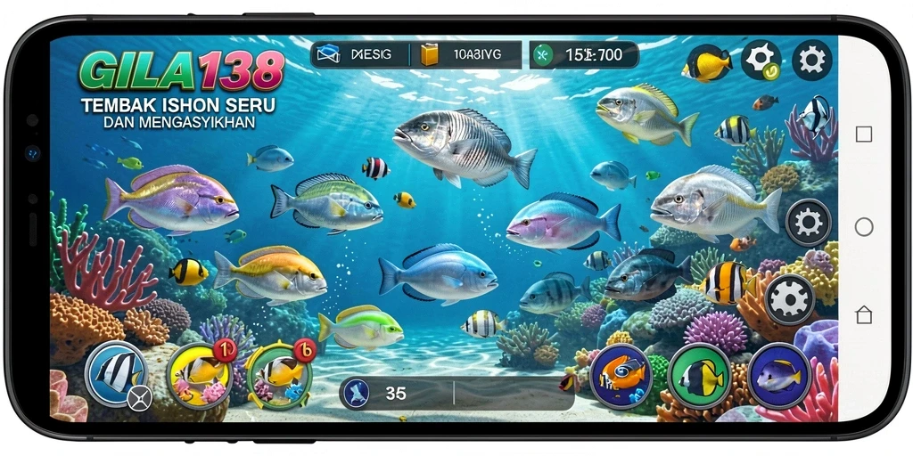 Tampilan gameplay GILA138 dengan aksi Tembak Ikan yang mendebarkan.
