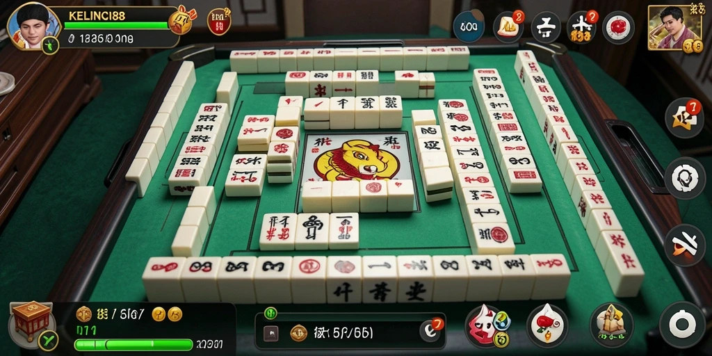 Tampilan gameplay KELINCI88 dengan tantangan Mahjong yang mendebarkan.