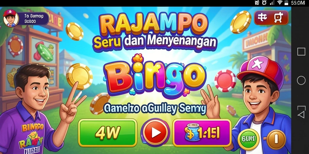 Tampilan grafis menarik dari gameplay Bingo RAJAMPO.