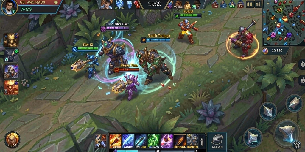 Tampilan gameplay dinamis dan aksi seru di S9S9.