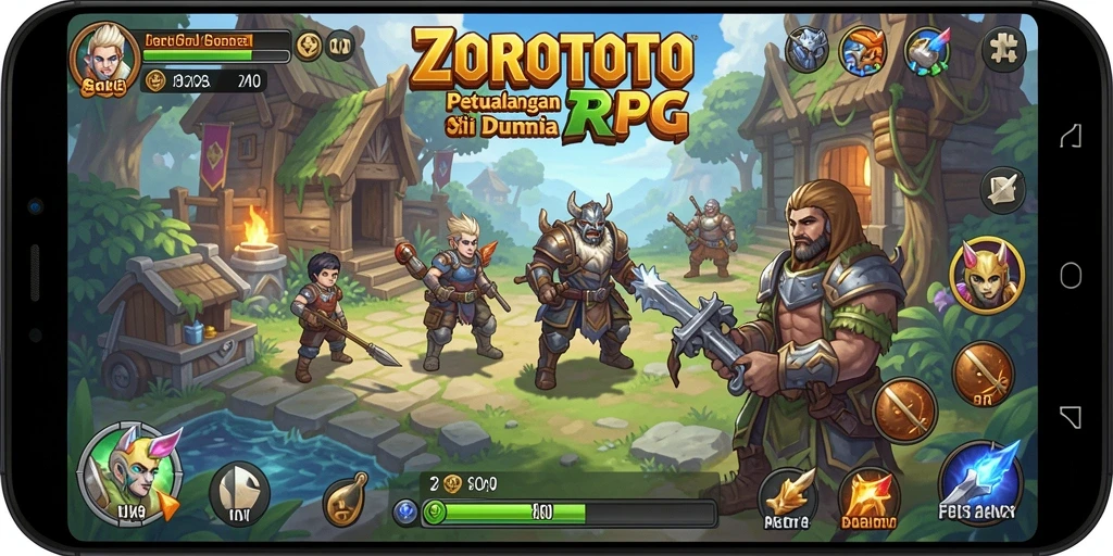 Screenshot menampilkan pertempuran seru dalam ZOROTOTO dengan karakter yang dinamis.